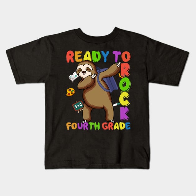 Dabbing 4th Grade Sloth Back To School Kids T-Shirt by kateeleone97023